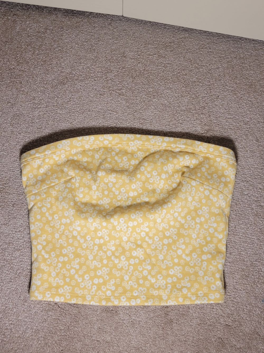 Arizona JC Yellow White Floral Strapless Tube Top